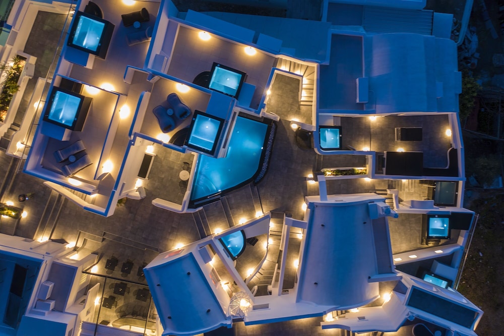 Drone opname van het luxe resort van bovenaf
