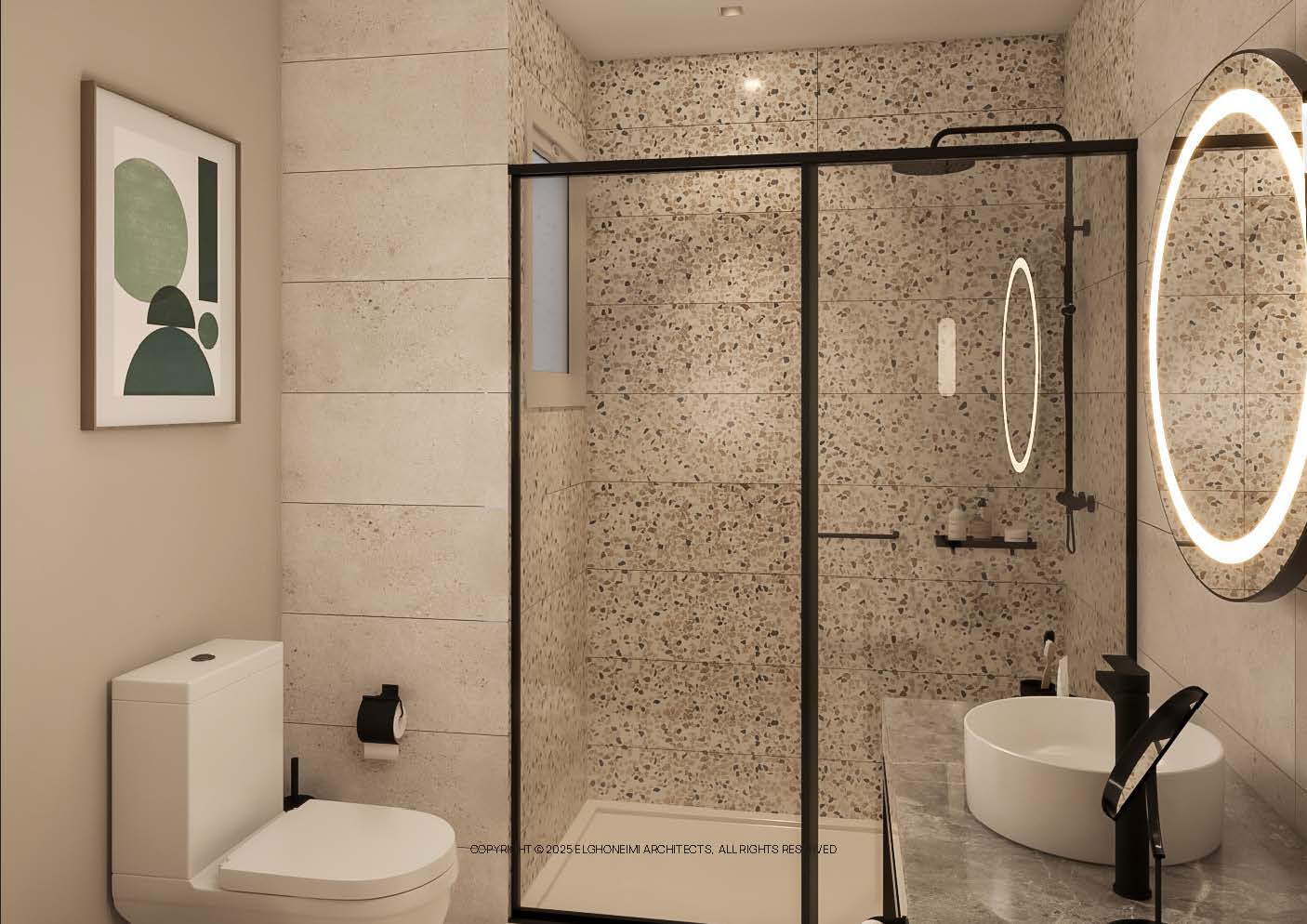 Badkamer met inloopdouche — The Kaktus Somabay