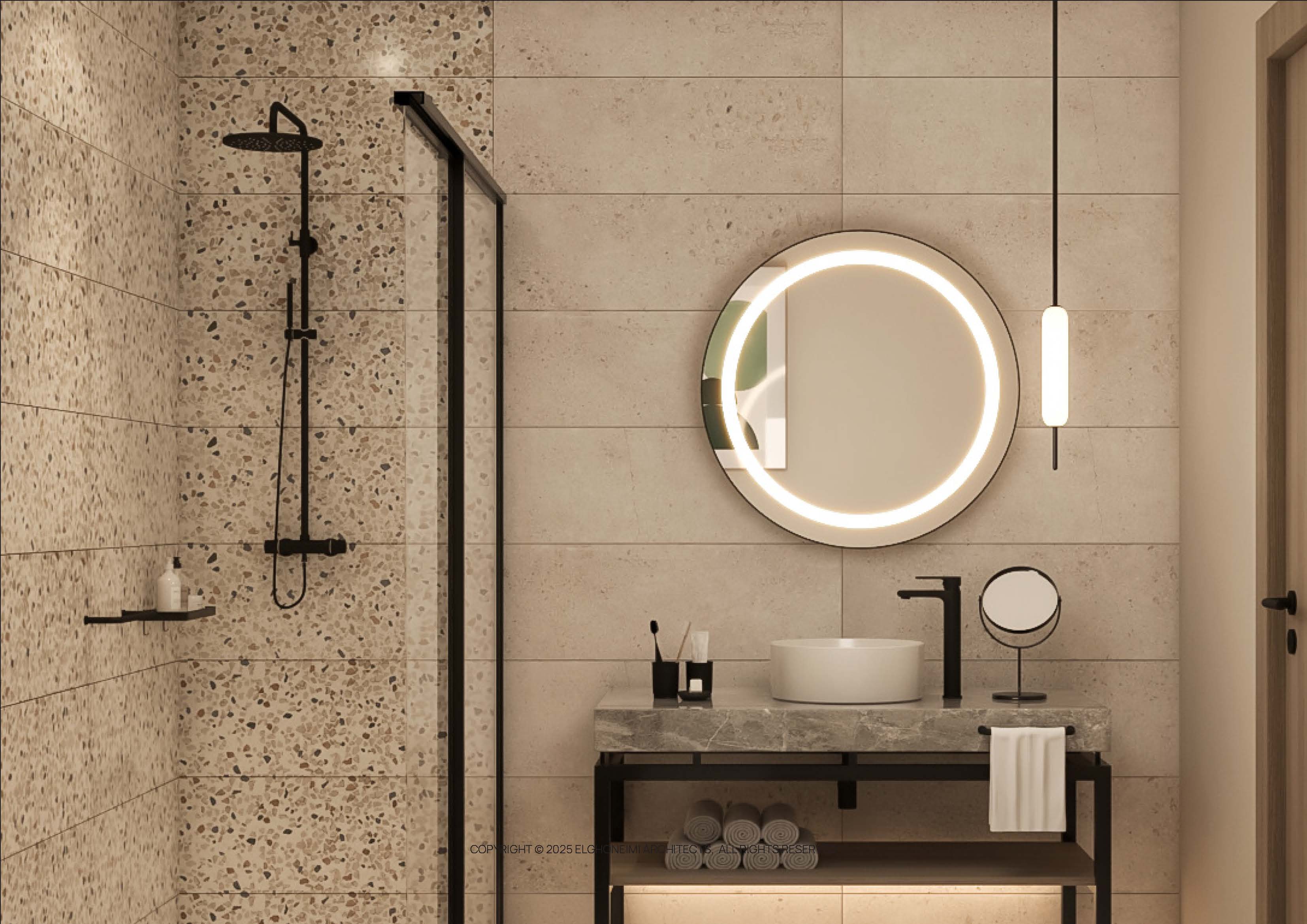 Badkamer met inloopdouche — The Kaktus Somabay